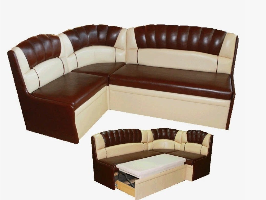 Кухонный раскладной угловой диван Модерн-2 со спальным местом и местом для хранения - купить недорого в СПб 