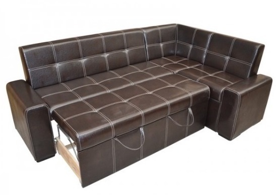 Кухонный раскладной угловой диван Мадрид со спальным местом и местом для хранения - купить недорого в СПб 