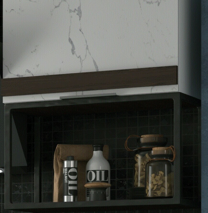 Модульная кухня Йота: фасады МДФ Мрамор белый