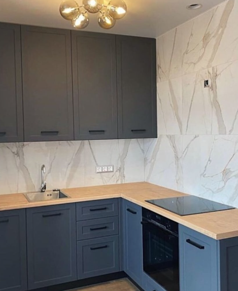 Модульная матовая  кухня Неаполь МФД Грей софт