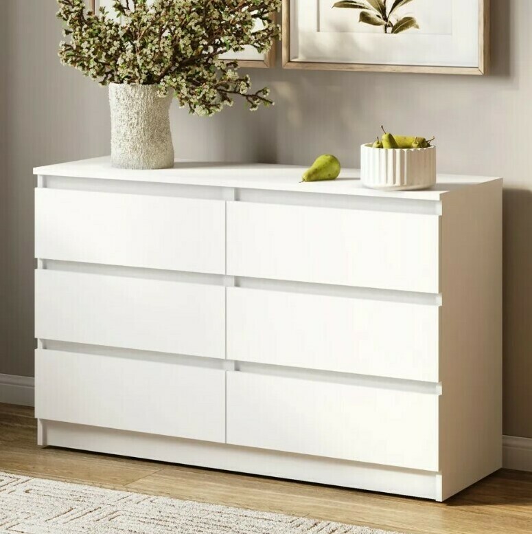Норд белый гладкий Комод №7 Гостиная Норд белая (модульная гостиная Норд белый гладкий)