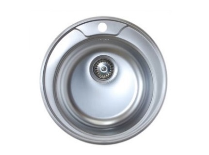 Мойка нерж. врезная EXTRA диаметр 490мм полированная 3 1/2 (арт. 04.02.2) - кухонная мойка  круглая, купить недорого в СПб