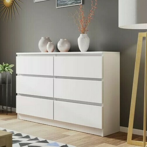 Комод Норд №7 белый (длинный комод 6 ящиков) - аналог комода Мальм (Malm) Икеа (Ikea)