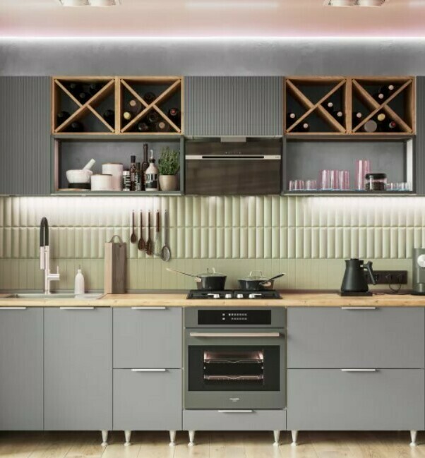 Модульная кухня Тиффани-1 МДФ Грей софт