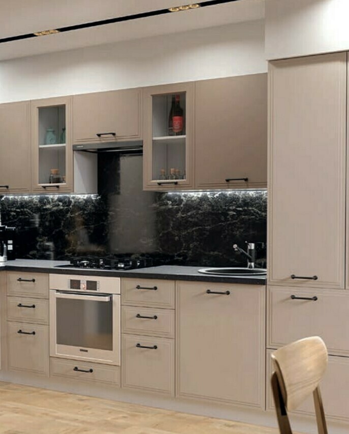 Кухня Атланта фасады МДФ Холст Латте Кухня Атланта фасады МДФ Холст Латте