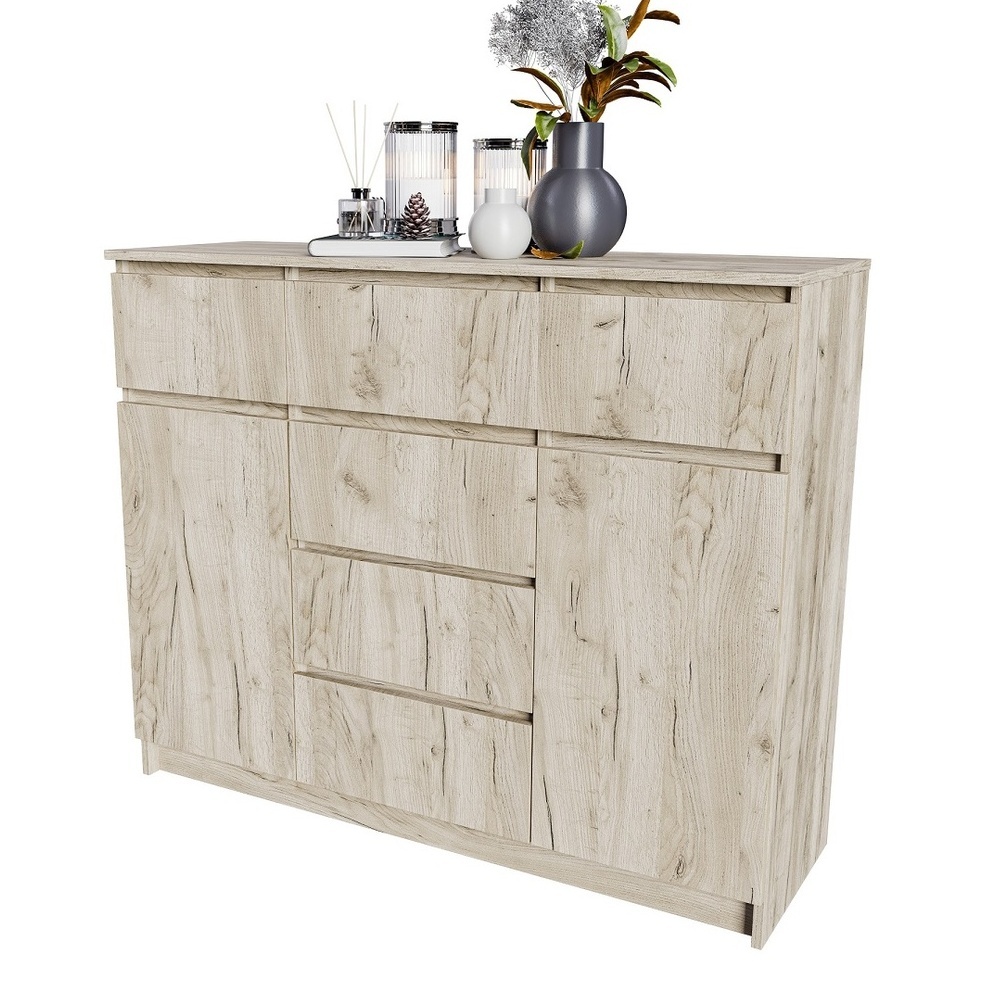 Норд Дуб Крафт серый Комод №5 Гостиная Норд Дуб Крафт серый (модульная гостиная Норд белый гладкий)