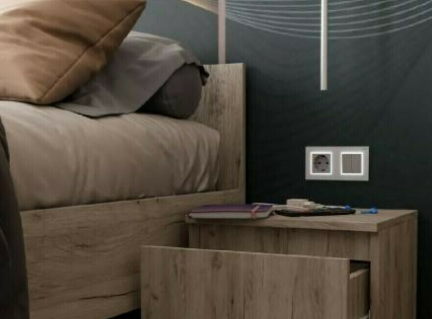 Модульная спальня Норд Дуб Крафт серый - спальный гарнитур комплектация №1 Спальня Норд Дуб Крафт серый