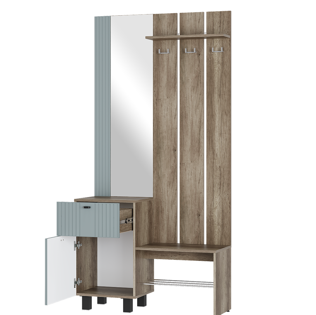 Прихожая Олива Дуб каньон/Шарли бриз (маленькая готовая прихожая ) Прихожая Олива Шарли бриз