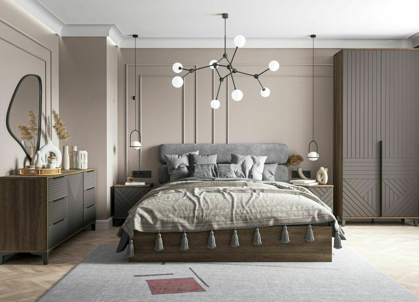 Спальня Палау (модульная спальня  МДФ софт)