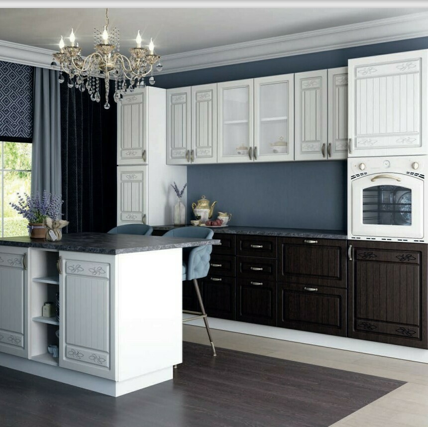 Кухня Виктория модульная МФД Белое дерево/Венге Кухня Виктория модульная МФД Белое дерево/Венге