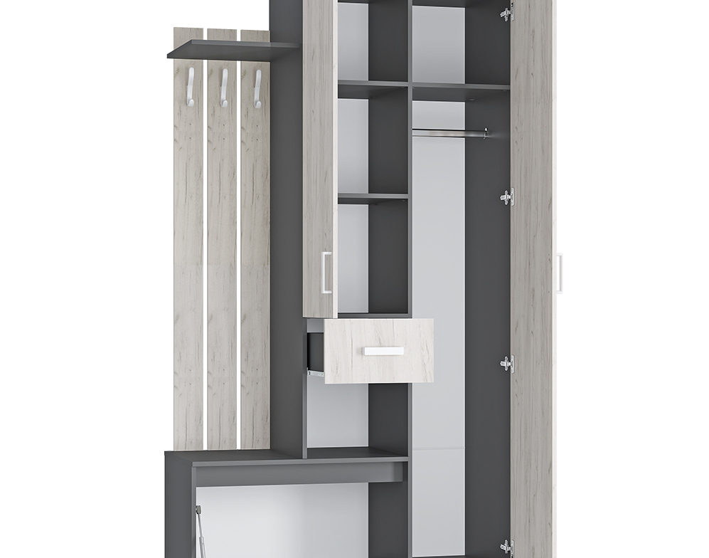 Прихожая Лира 1,2 ЛДСП Дуб крафт/Белый