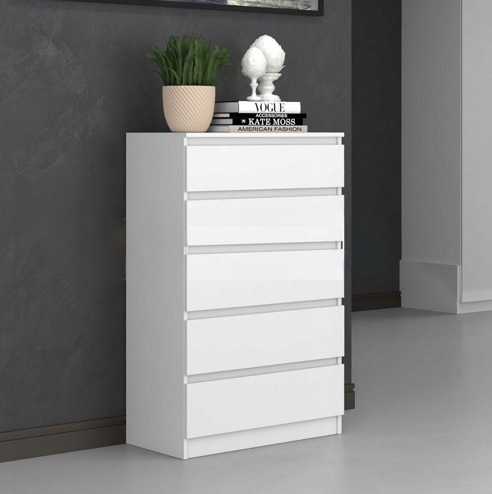 Норд белый гладкий Комод №1 Гостиная Норд белая (модульная гостиная Норд белый гладкий)