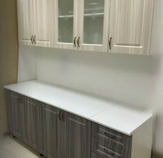 Кухня Квадро Сандал белый/Сандал серый Кухня Квадро Сандал белый/Сандал серый