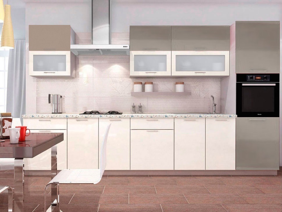 Кухня Ксения 3,0м (комп. 93.1)Бордо/Белый