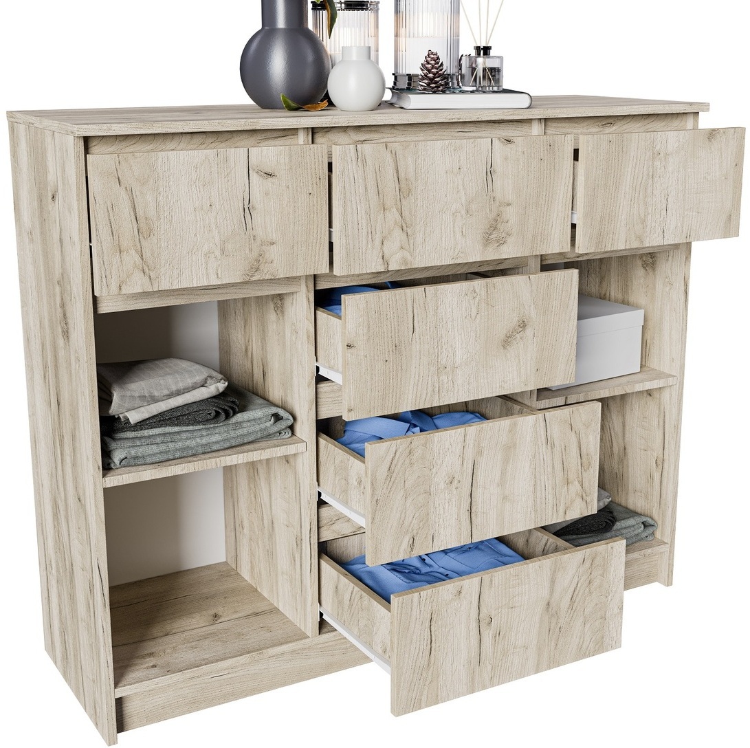 Спальня Норд Дуб Крафт серый: Комод №5 Норд Дуб Крафт серый Спальня Норд Дуб Крафт серый - недорогая модульная спальня в стиле лофт