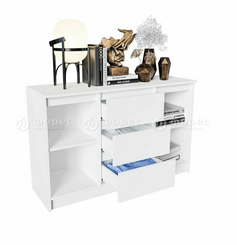 Спальня Норд белая: комод №3 Спальня Норд белая: комод №3