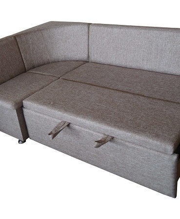 Кухонный раскладной угловой диван Ирэн тканевый со спальным местом и местом для хранения - купить недорого в СПб 