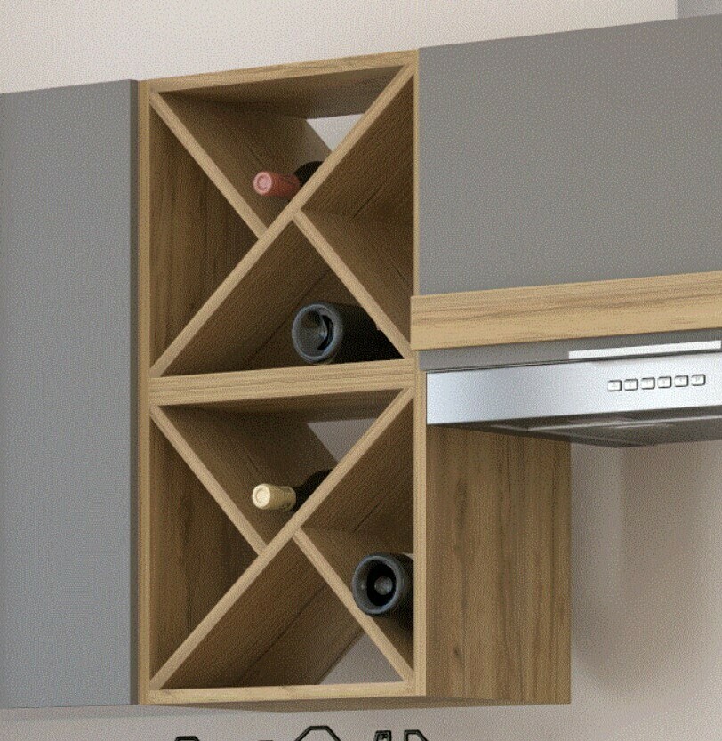 Модульная кухня Йота: фасады МДФ Грей софт/ЛДСП Дуб золотой Модульная кухня Йота: фасады МДФ Грей софт/ЛДСП Дуб золотой