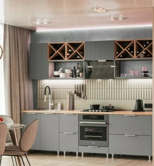 Модульная кухня Тиффани-1 МДФ Грей софт Модульная кухня Тиффани-1 МДФ Грей софт