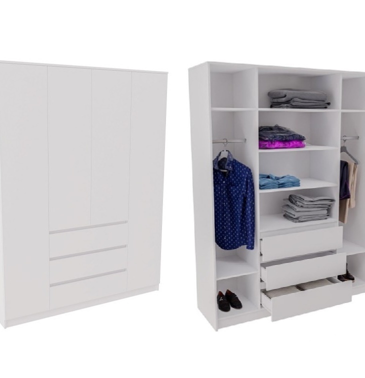 Спальня Норд белая: шкаф 1,6 Спальня Норд белая: шкаф 1,6