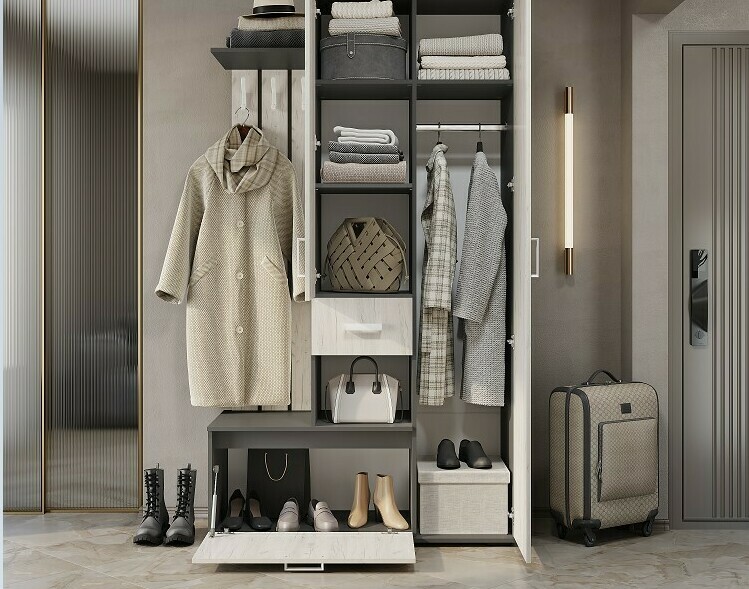 Прихожая Лира 1,2 ЛДСП Дуб крафт/Белый