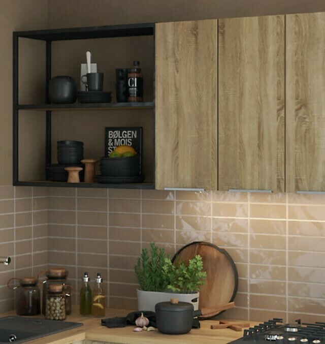 Модульная кухня Орион ЛДСП Дуб золотой/Смарт-куб открытый Модульная кухня Орион ЛДСП Дуб золотой/Смарт-куб открытый