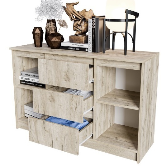 Спальня Норд Дуб Крафт серый: Комод №3 Норд Дуб Крафт серый Спальня Норд Дуб Крафт серый - недорогая модульная спальня в стиле лофт