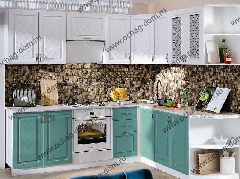 Модульная кухня Модена/Айвори МДФ Кухня угловая модульная Модена/Айвори в стиле Прованс