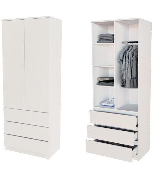 Спальня Норд белая: Шкаф 0,8  Спальня Норд белая: Шкаф 0,8