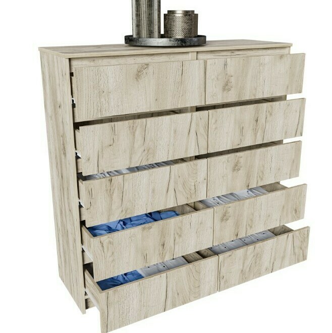 Норд Дуб Крафт серый Комод №6 Гостиная Норд Дуб Крафт серый (модульная гостиная Норд белый гладкий)