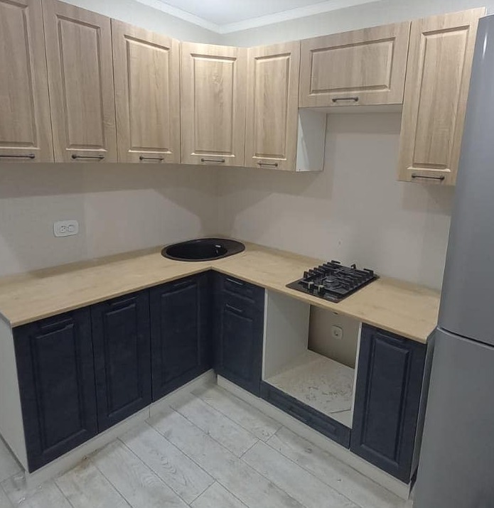 Кухня Квадро лофт Бетон тёмный/Дуб сонома Кухня Квадро лофт Бетон тёмный/Дуб сонома