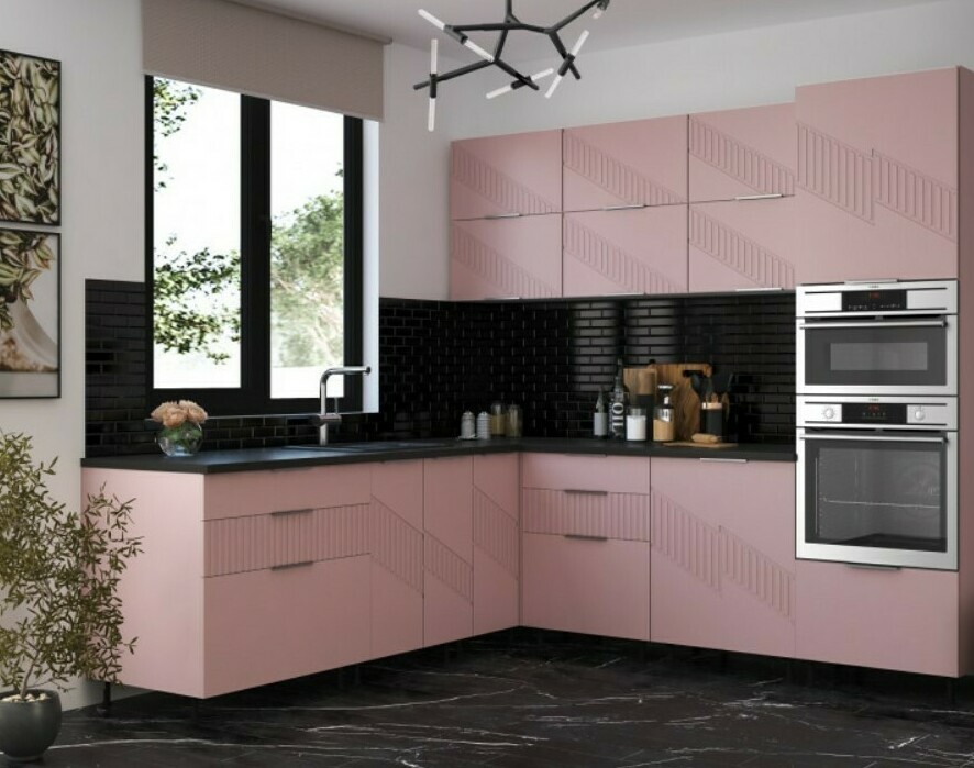 Модульная угловая кухня Агата Пыльная роза Модульная угловая кухня Агата Пыльная роза