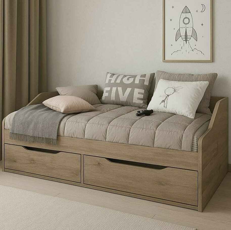 Спальня Норд Дуб Крафт серый: Диван-кровать Норд Дуб Крафт серый Спальня Норд Дуб Крафт серый - недорогая модульная спальня в стиле лофт