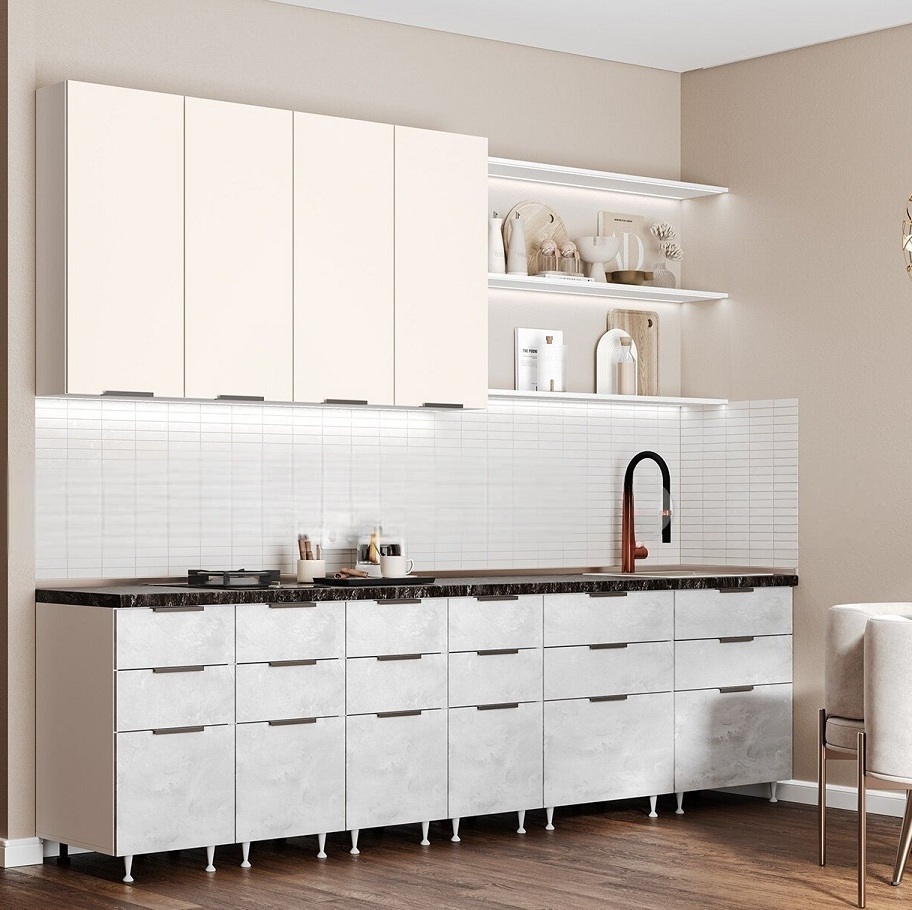 Кухня Саванна - модульная кухня Саванна МДФ Ваниль/Мальта Кухня Саванна - модульная кухня Саванна МДФ Ваниль/Мальта