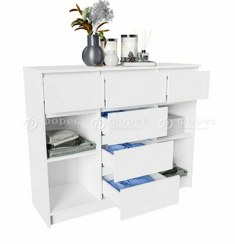 Спальня Норд белая: комод №5 Спальня Норд белая: комод №5