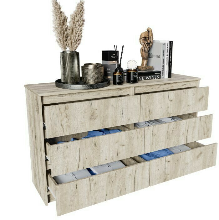 Норд Дуб Крафт серый Комод №7 Гостиная Норд Дуб Крафт серый (модульная гостиная Норд белый гладкий)