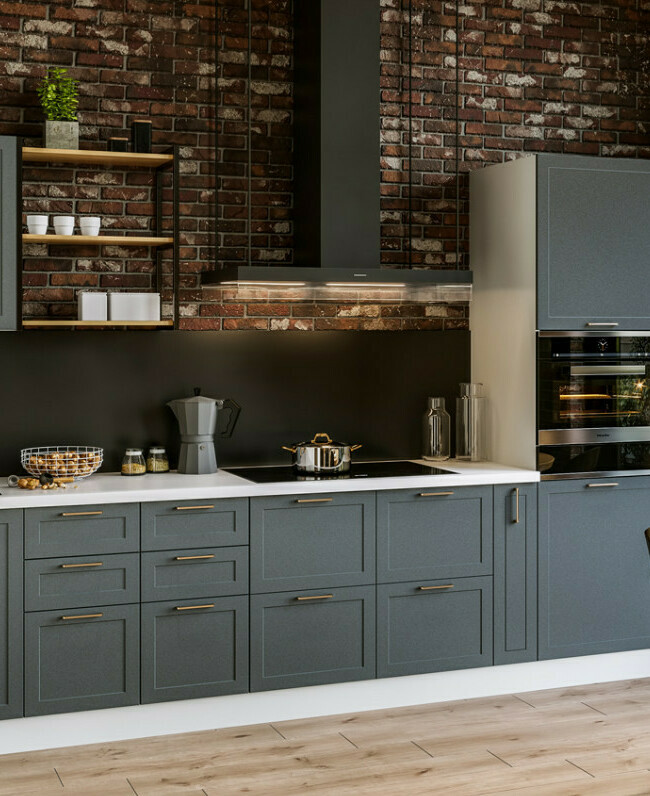 Модульная кухня Неаполь МДФ Грей софт 