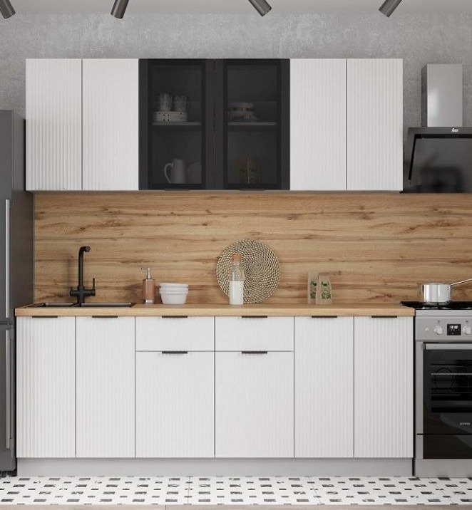 Модульная кухня Тиффани-1 МДФ Холст белый Модульная кухня Тиффани-1 МДФ Холст белый