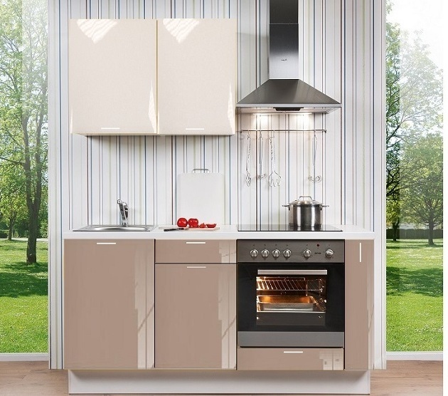 Кухня Ксения 1,75м (комп.147) МДФ Белый/Капучино 