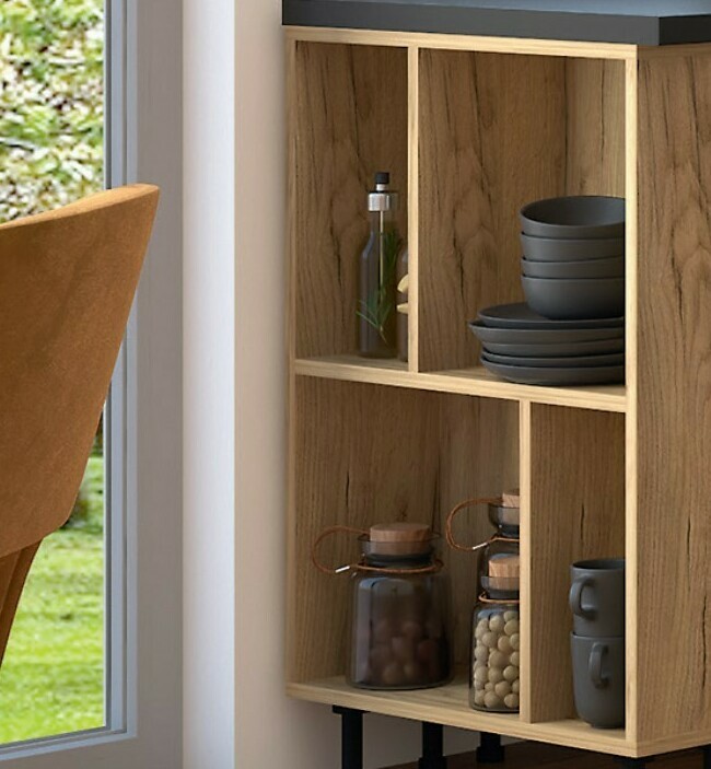 Кухня модульная Тиффани: шкаф нижний торцевой открытый КШНТО 540 ЛДСП Дуб золотой