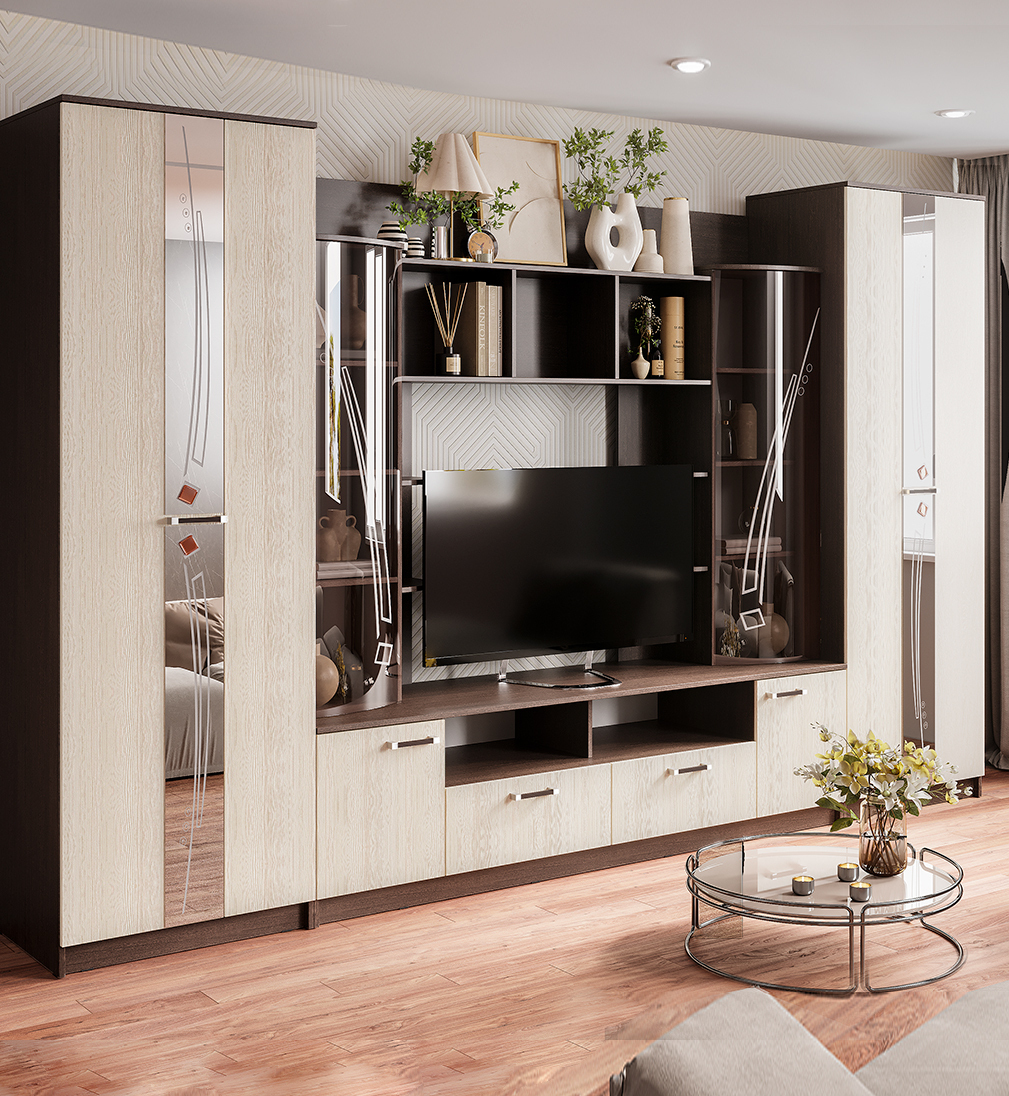 Стенка в гостиную Венеция Венге/Лоредо -купить недорого в интернет-магазине СПб