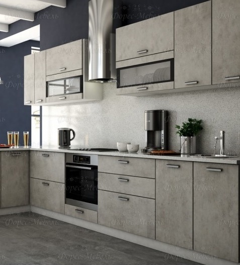 Кухня Рио  модульная МДФ Бетон светлый