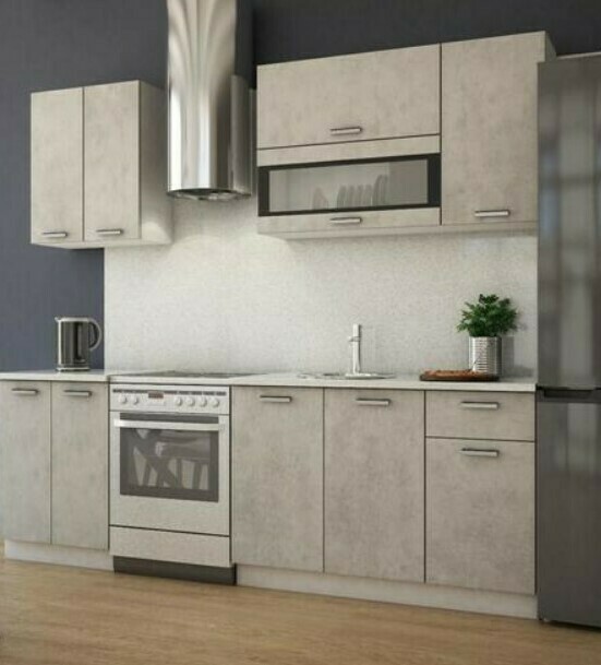 Кухня Рио  модульная МДФ Бетон светлый 