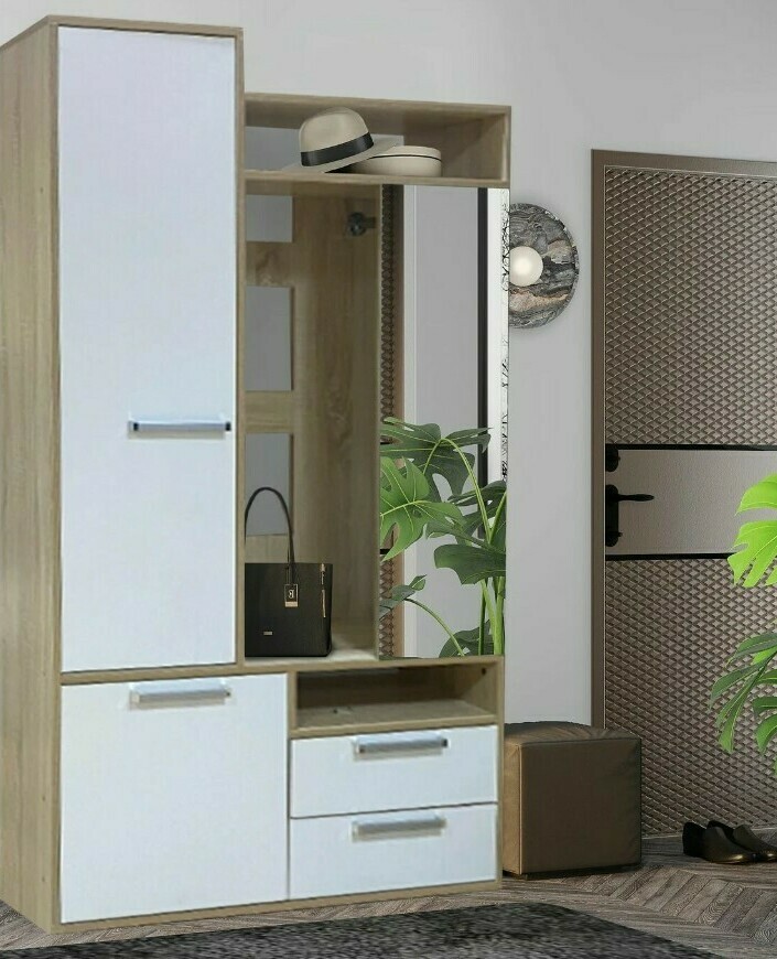 Маленькая готовая прихожая Ница Прихожая Ница Белый/Дуб Сонома