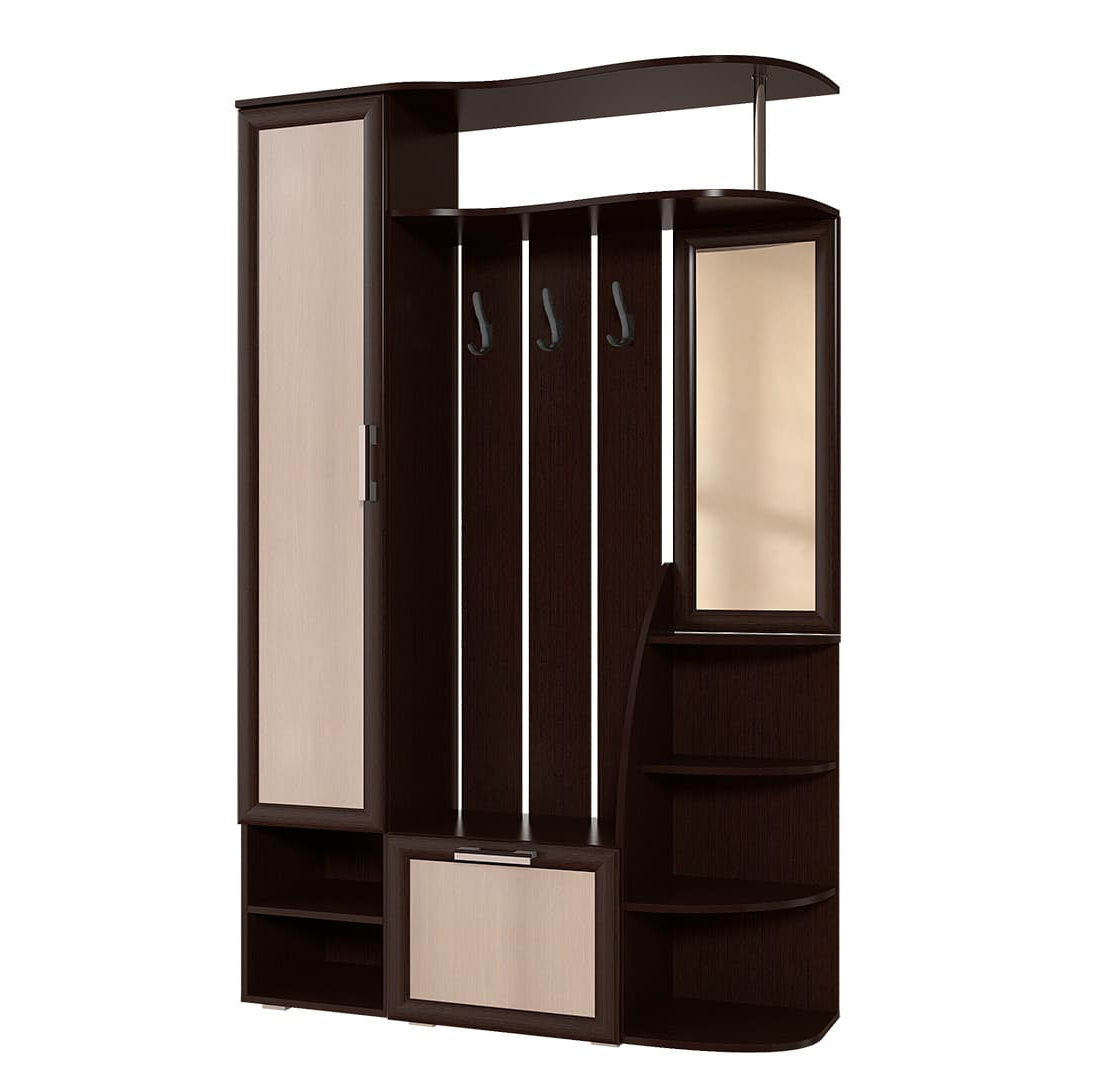 Прихожая Ксения-2 Венге/Лоредо - маленькая готовая прихожая Прихожая Ксения-2 Венге/Лоредо