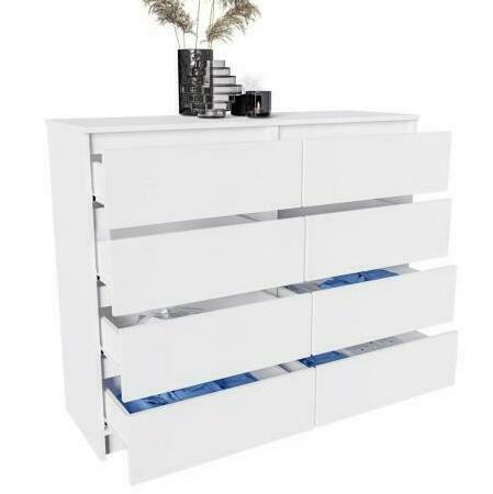 Норд белый гладкий Комод №4 Гостиная Норд белая (модульная гостиная Норд белый гладкий)