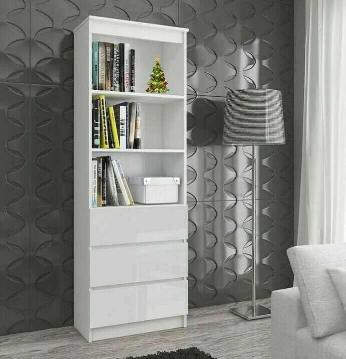 Спальня Норд белая: стеллаж Спальня Норд белая: стеллаж