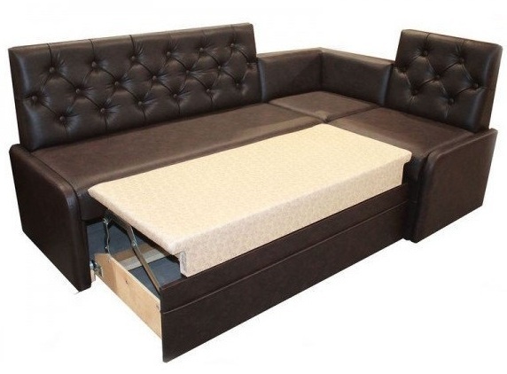 Кухонный раскладной угловой диван Квадро-7 со спальным местом и местом для хранения - купить недорого в СПб 