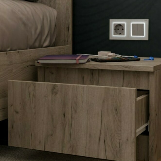 Спальня Норд Дуб Крафт серый: Тумба Норд Дуб Крафт серый Спальня Норд Дуб Крафт серый - недорогая модульная спальня в стиле лофт