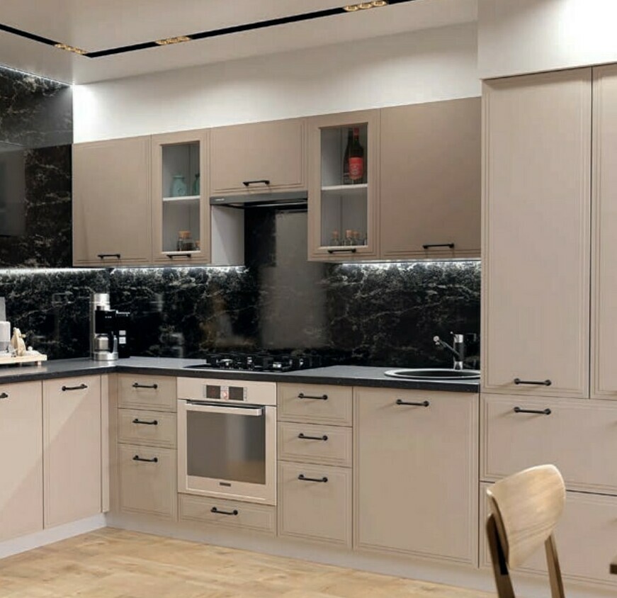 Кухня Атланта МДФ Холст Латте/Холст Брюле Кухня Атланта МДФ Холст Латте/Холст Брюле